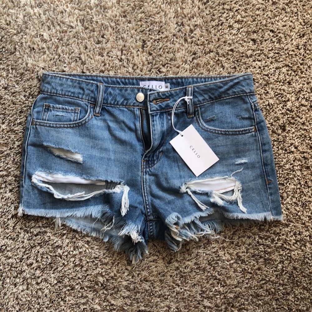 Cello distressed shorts